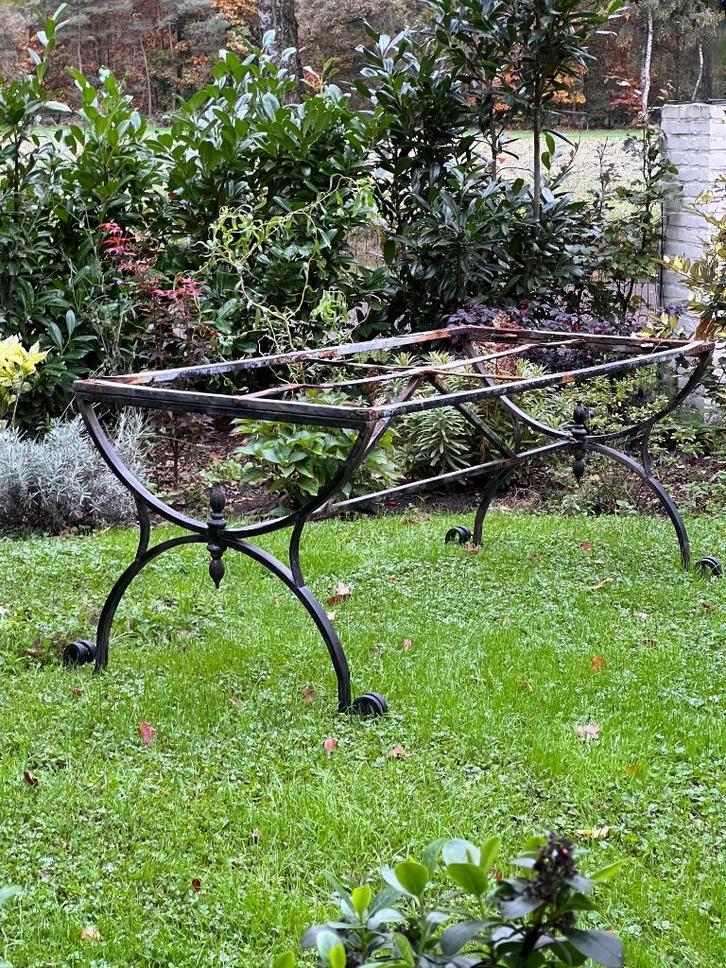 Frans Gietijzer tafelonderstel zwart 180 x 80 x 70, Antiek en Kunst, Antiek | Meubels | Tafels, Ophalen