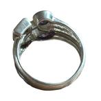 Zilveren Ring Amethist, Met edelsteen, 17 tot 18, Ophalen of Verzenden, Dame