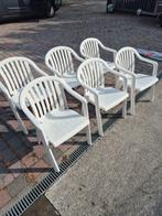 6 grosfillex witte stapelbare tuinstoelen., Tuin en Terras, Ophalen, Gebruikt