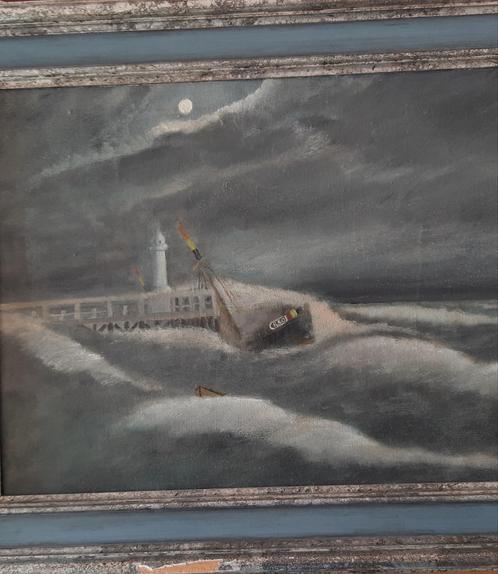 Peinture Marine de 1909 par J. Strobbe, Antiquités & Art, Art | Peinture | Classique, Enlèvement