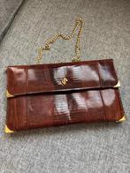 Vintage handtas J. Perez in slangenleer, Handtassen en Accessoires, Tassen | Damestassen, Ophalen, Zo goed als nieuw, Bruin, Schoudertasje