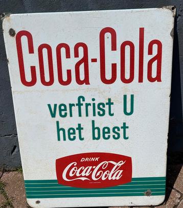 Coca Cola Emaille Bord “ Langcat Bussum “