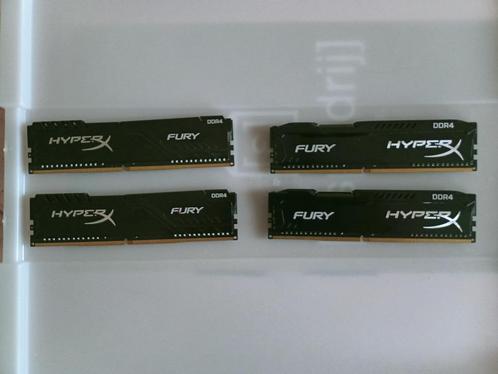 Mémoire RAM Kingston HyperX Fury 4 x 4GB - DDR4, Computers en Software, RAM geheugen, Gebruikt, Desktop, 4 GB, DDR4, Ophalen
