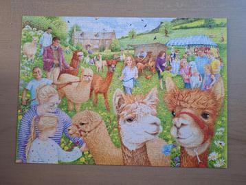 Puzzel 1000 stukjes, Falcon, The alpaca farm beschikbaar voor biedingen