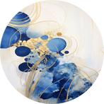 Cercle mural profondeurs bleues avec accents dorés 60x60 pla, Envoi, Neuf