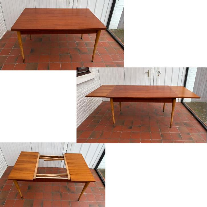 Table rallonge scandinave vintage, Jardin & Terrasse, Tables de pique-nique, Utilisé, Rectangulaire, Bois, Enlèvement