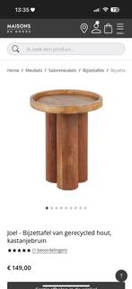 Bijzettafel van Maisonsdumonde, Minder dan 55 cm, Joel - Bijzettafel van gerecycled hout, kastanjebruin, Rond, Nieuw
