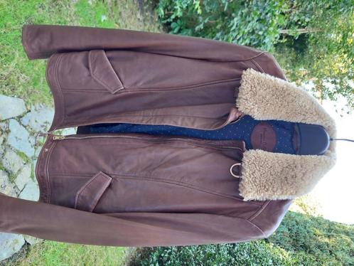 Kalfslederen vest Massimo Dutti maat M, Kleding | Dames, Jassen | Winter, Zo goed als nieuw, Maat 38/40 (M), Bruin, Ophalen