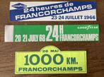 Lot van 3 stickers FRANCORCHAMPS 24 heures '66, '68/ 1000 km, Verzenden, Gebruikt, Auto's