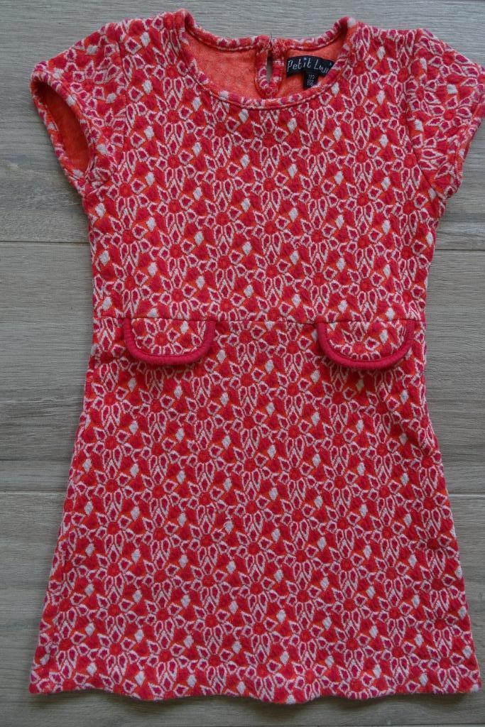Rood kleedje bloemen Petit Louie maat 110/116, Kinderen en Baby's, Kinderkleding | Maat 110, Gebruikt, Meisje, Jurk of Rok, Ophalen of Verzenden