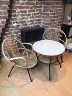 Rohé Noordwolde setje 2 stoelen met tafeltje, Ophalen of Verzenden, Zo goed als nieuw, Rotan