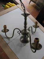 Tinnen luchter met 3 lampen, klein sokket, Enlèvement ou Envoi, Métal