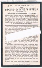 Oorlog. Wijfels Sidonie. ° Gheluwe 1881† Ledeghem 1917, Verzamelen, Bidprentjes en Rouwkaarten, Ophalen of Verzenden, Bidprentje