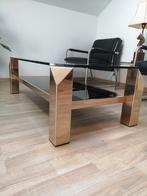 belgo chrome salontafel, Huis en Inrichting, Tafels | Salontafels, Glas, Gebruikt, Ophalen of Verzenden