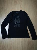 Stoere zwarte longsleeve met studs Pepe Jeans m 164, Comme neuf, Pepe Jeans, Fille, Chemise ou À manches longues