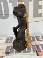 1900 - Afrika africa Senufo handgesneden Hout zittend beeld, Antiek en Kunst, Ophalen of Verzenden