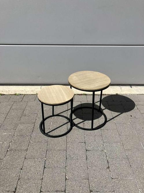 Set van 2 ronde bijzettafels – modern & praktisch, Huis en Inrichting, Tafels | Bijzettafels, Gebruikt, Rond, Ophalen