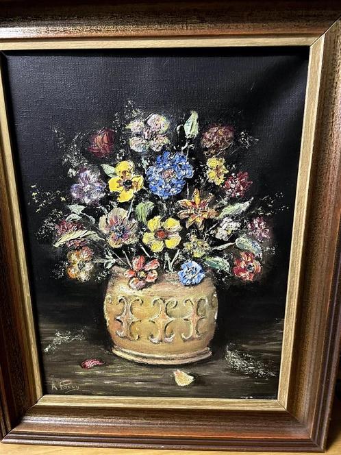 Prachtig bloemenschilderij op doek, Antiek en Kunst, Kunst | Schilderijen | Klassiek, Ophalen