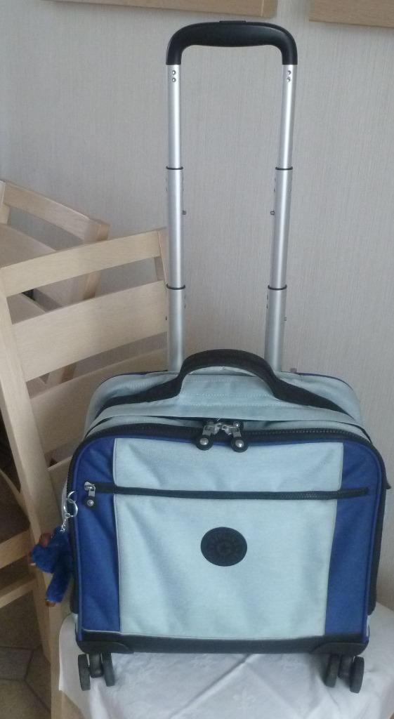Kipling trolley „Storia” tweekleurig mint en inkt + aap, Handtassen en Accessoires, Tassen | Schooltassen, Gebruikt, Aktetas of Boekentas