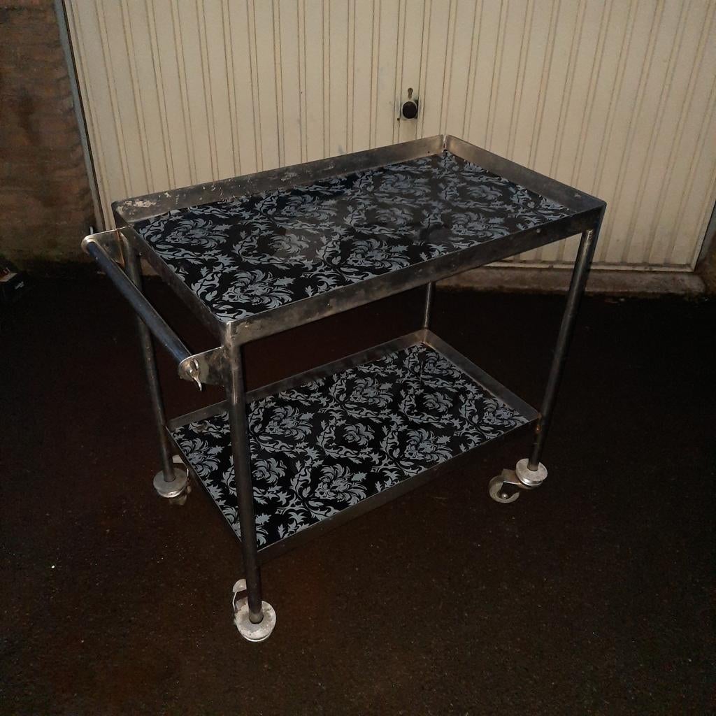Chariot de service en acier inoxydable (!) . Avec roues. 80/, Maison & Meubles, Tables | Tables d'appoint, Comme neuf, Enlèvement