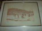 lithographie eau forte dans cadre  travailleurs rizière, Antiquités & Art, Art | Lithographies & Sérigraphies, Enlèvement ou Envoi