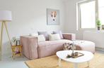 Roze corduroy sofa (Kave Home), Huis en Inrichting, Rechte bank, Stof, 75 tot 100 cm, Zo goed als nieuw