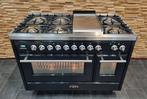 🔥Réchaud Luxe Boretti Majestic 120 cm noir Frytop 7 brûleu, Electroménager, Cuisinières, Comme neuf, 5 zones de cuisson ou plus