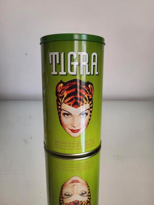 Tigra blik doos, Verzamelen, Blikken, Zo goed als nieuw, Ophalen of Verzenden