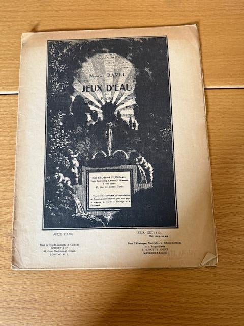 Maurice Ravel — Jeux d'eau, Musique & Instruments, Partitions, Utilisé, Artiste ou Compositeur, Classique, Piano, Enlèvement ou Envoi