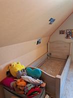 Bed 90/200, Vlaamse Eik, Ophalen, Eenpersoons, Beige, Zo goed als nieuw