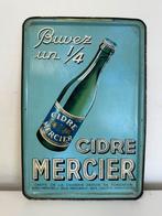 Cidre Mercier oud reclamebord 1949, Reclamebord, Gebruikt, Ophalen of Verzenden