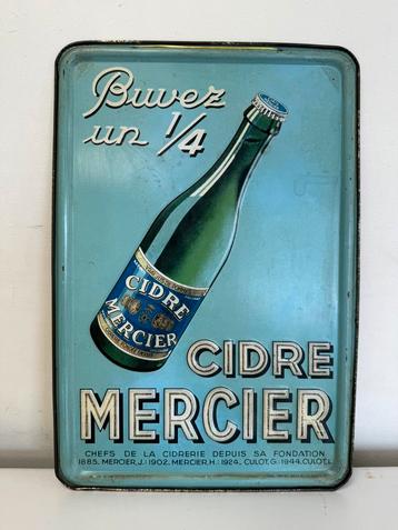 Ancien panneau publicitaire Cidre Mercier 1949