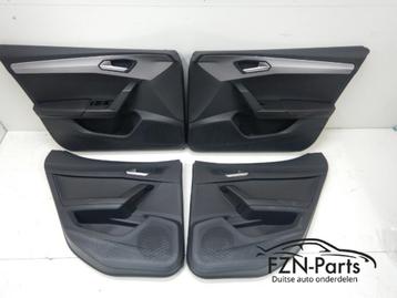 Seat Leon 5FE Deurpanelen Verlicht Set Leer Leder Zwart beschikbaar voor biedingen