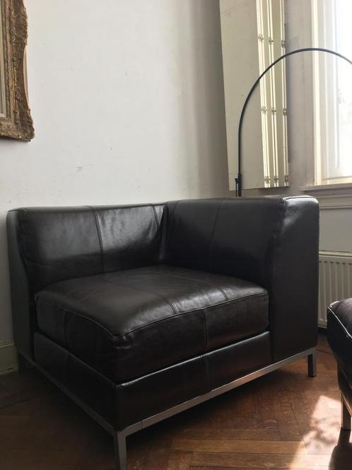 Ikea Kramfors zetel hoekzit leer donkerbruin + 2 hoezen, Huis en Inrichting, Zetels | Zetels en Chaises Longues, Zo goed als nieuw
