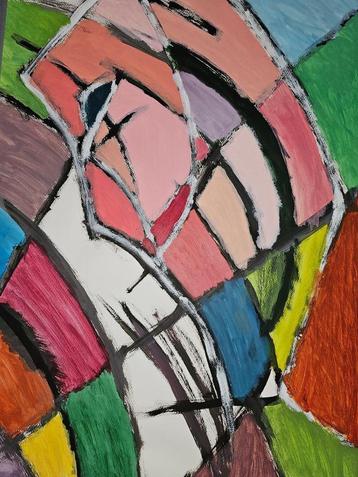 Jan Cobbaert Œuvre unique signée Peinture à l'huile sur papi, Enlèvement