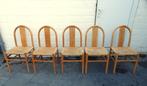 VINTAGE VIJF STOELEN GEMERKT ITALY PAPERCORD RIET, Ophalen, Riet of Rotan