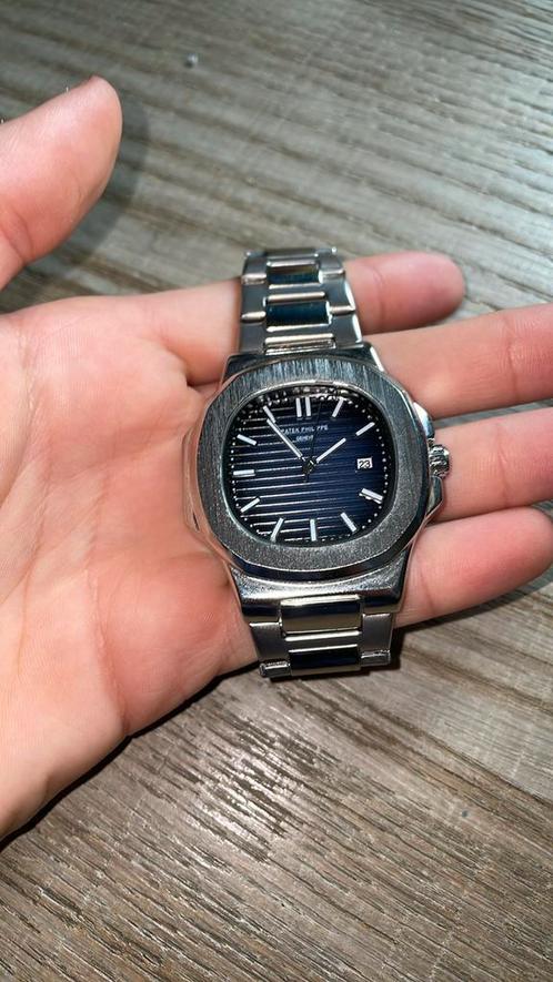 1:1 Patek Philippe horloge, Handtassen en Accessoires, Horloges | Heren, Nieuw, Polshorloge, Overige merken, Staal, Staal, Verzenden