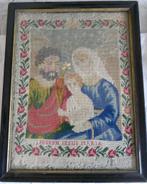 antiek borduurwerk Joseph Jozef Jesus Maria 19de eeuw 1885, Antiek en Kunst, Antiek | Religieuze voorwerpen, Ophalen of Verzenden