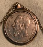 Zilveren munt Leopold II, vijf frank, 1875, Antiek en Kunst, Ophalen of Verzenden