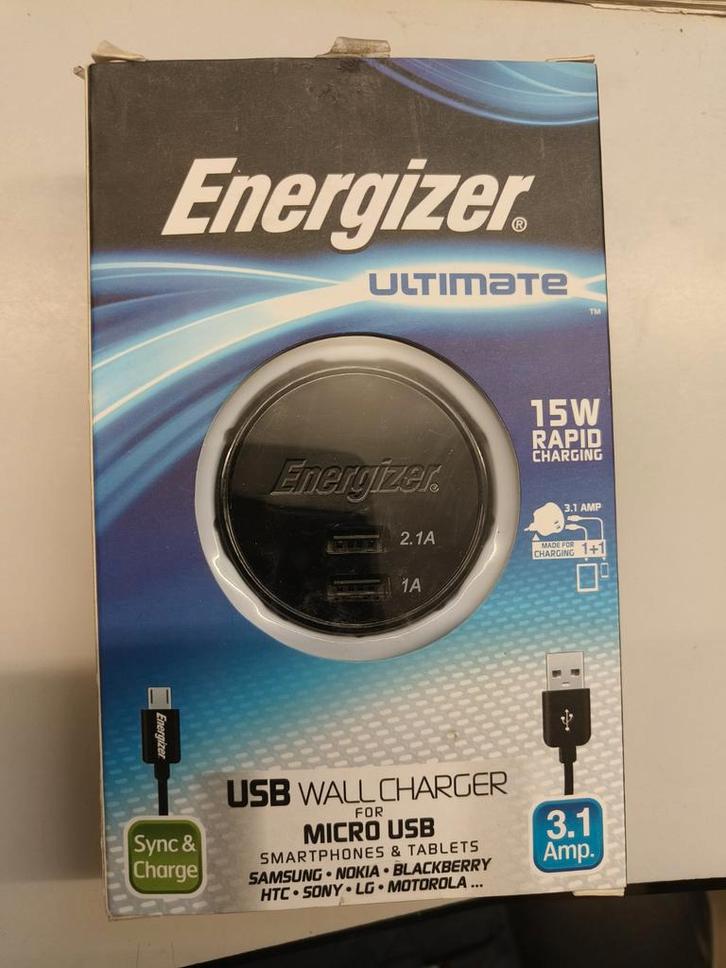 Energizer AC2UUNUMC2, Telecommunicatie, Mobiele telefoons | Telefoon-opladers, Nieuw, Ophalen of Verzenden