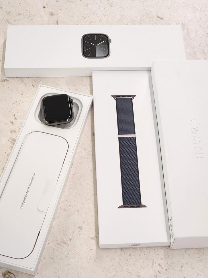 Apple Watch 9 45mm GPS, Sim, Handtassen en Accessoires, Smartwatches, GPS, Ophalen