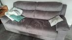 3 Canapés de salon gris (tissu microfibre imitation cuir), Comme neuf, Banc droit, Tissus, 200 à 250 cm
