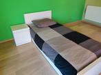 Bed Lara wit + nachtkastje Lara, Huis en Inrichting, Ophalen, 90 cm, Eenpersoons, Wit