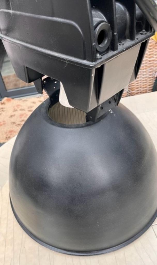 Industriële grote lamp, Huis en Inrichting, Lampen | Hanglampen, Gebruikt, Glas, Kunststof, Metaal, Ophalen