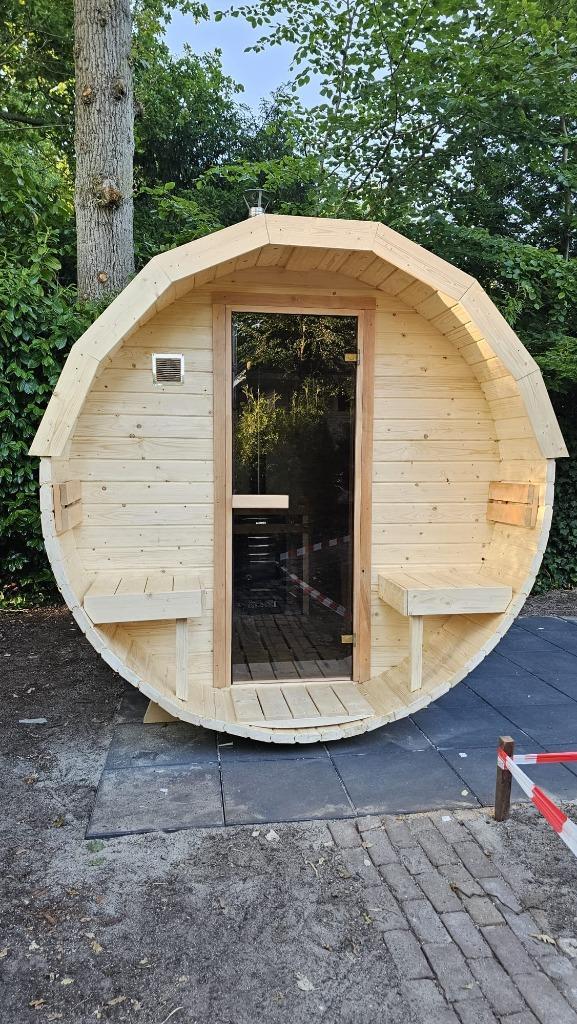 2.5M Barrel Sauna van Scandinavisch grenenhout, Sport en Fitness, Sauna, Nieuw, Complete sauna, Fins of Traditioneel, Verzenden