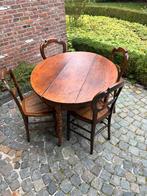 Antieke ovale tafel met 4 stoelen., Antiek en Kunst, Ophalen