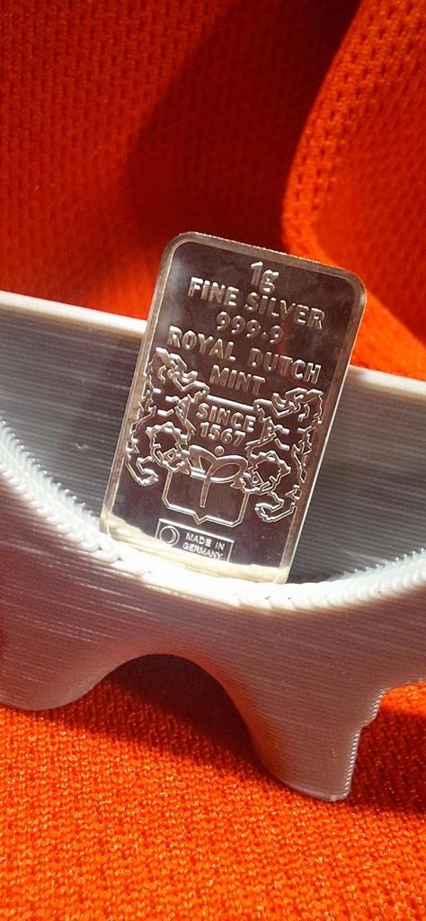 Royal dutch mint 1 Gram zilverbaar 999.9, Postzegels en Munten, Edelmetalen en Baren, Koper, Ophalen of Verzenden