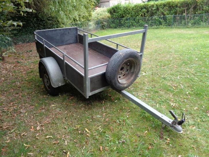 gegalvaniseerde enkelas aanhangwagen L2m B1m met id 750 kg, Auto diversen, Aanhangers en Bagagewagens, Gebruikt, Ophalen