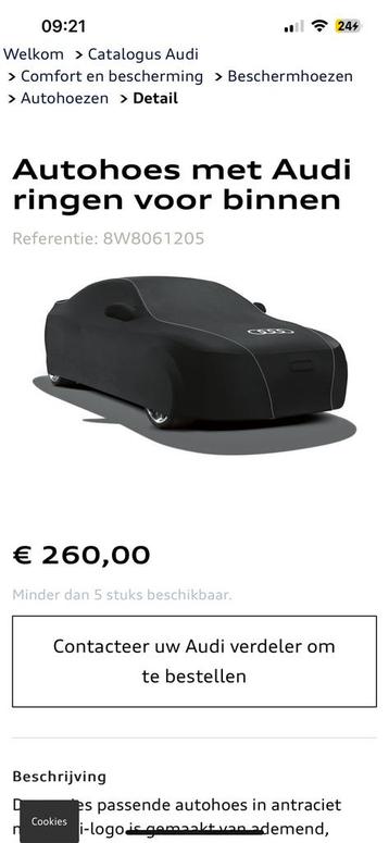 Originele AUDI A 5 cabrio hoes NIEUW.