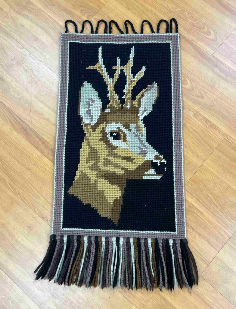 Vintage retro wandkleed met hert 68/40, Ophalen of Verzenden, Gebruikt